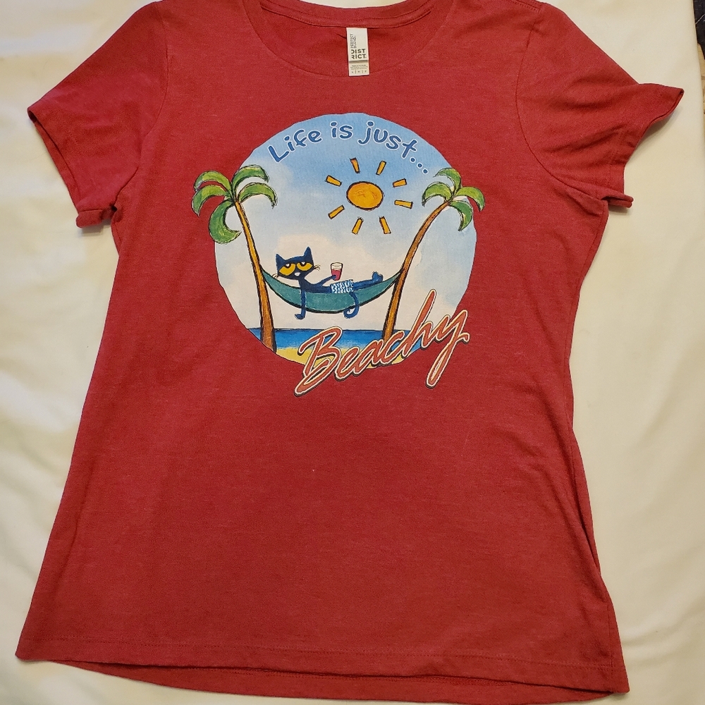 Life Is Just Beachy Red Graphic Tee